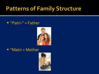 “ Patri-” = Father “ Matri = Mother 