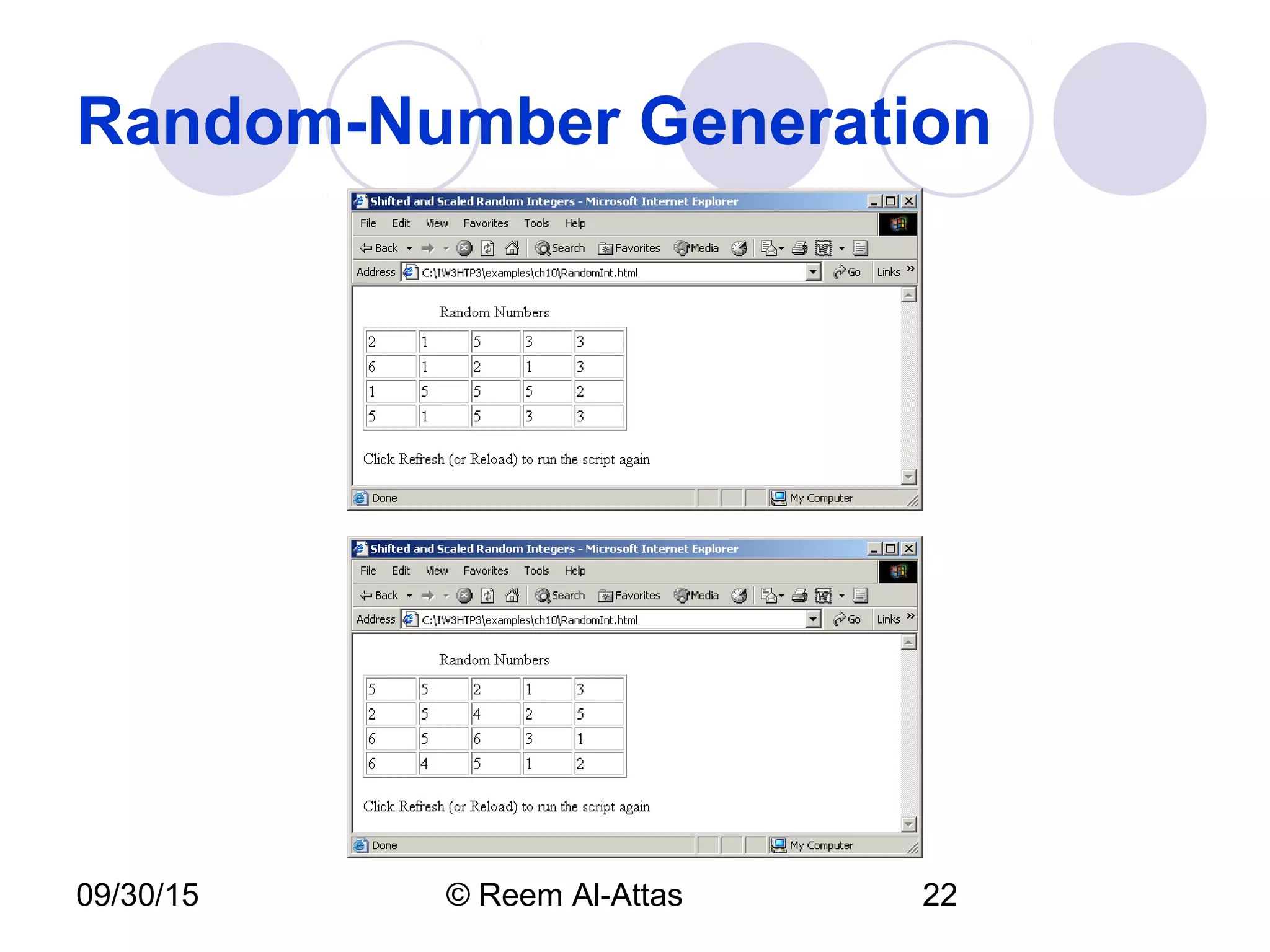 09/30/15 © Reem Al-Attas 22
Random-Number Generation
 