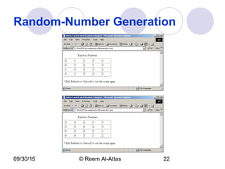 09/30/15 © Reem Al-Attas 22
Random-Number Generation
 