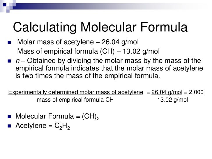 Molecular Formula From Empirical Formula And Molar Mass