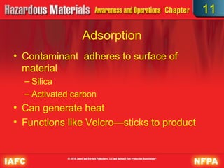 11

                Adsorption
• Contaminant adheres to surface of
  material
  – Silica
  – Activated carbon
• Can generate heat
• Functions like Velcro—sticks to product
 