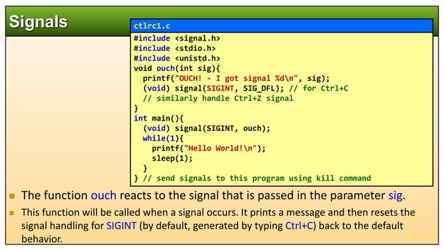 Linux Systems Programming: Process CommunCh11 Processes and Signals | PPTX