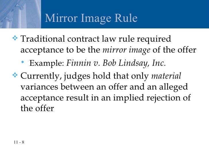 Chapter 11 The Agreement Acceptance