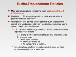 Buffer Pool Using Lru Replacement Example Comprehensive Overview of Storage and File Structures in DBMS | PPT