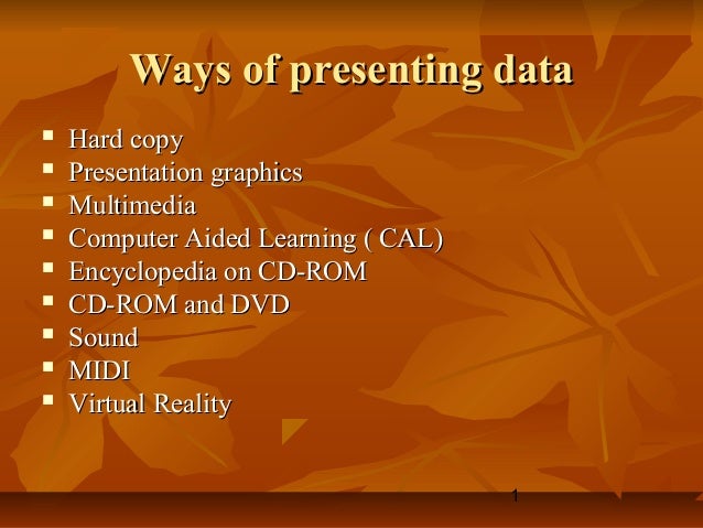 what are the ways of data presentation