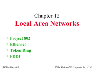 Chapter 12 Local Area Networks ,[object Object],[object Object],[object Object],[object Object],WCB/McGraw-Hill    The McGraw-Hill Companies, Inc., 1998 
