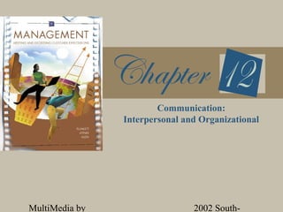 Communication:
                Interpersonal and Organizational




MultiMedia by                   2002 South-
 
