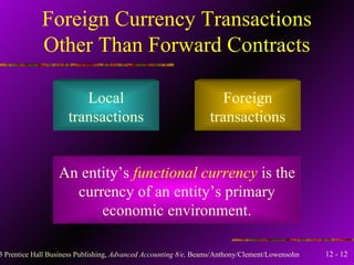 Foreign Currency Transactions Other Than Forward Contracts Local transactions Foreign transactions An entity’s  functional currency   is the currency of an entity’s primary economic environment. 
