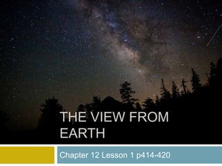 Chapter 12 Lesson 1 p414-420
THE VIEW FROM
EARTH
 