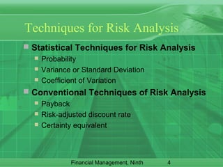 RISK ANALYSIS IN CAPITAL BUDGETING | PPT