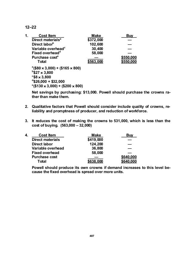 Contoh Soal Make Or Buy Decision Jejak Belajar