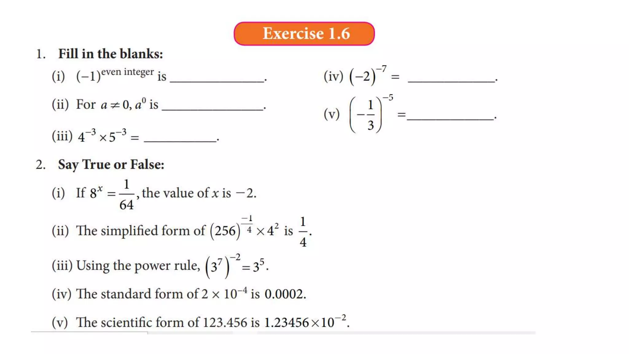 Ch 12. exponents and powers