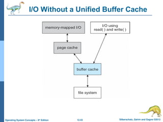 12.43 Silberschatz, Galvin and Gagne ©2013
Operating System Concepts – 9th
Edition
I/O Without a Unified Buffer Cache
 