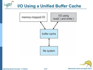 12.45 Silberschatz, Galvin and Gagne ©2013
Operating System Concepts – 9th
Edition
I/O Using a Unified Buffer Cache
 