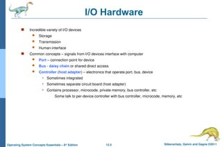 Operating System Bus Comprehensive Overview of Operating System I/O Systems and Hardware | PPT