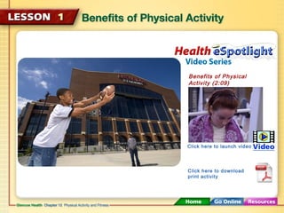 Benefits of Physical 
Activity (2:09) 
Click here to launch video 
Click here to download 
print activity 
 