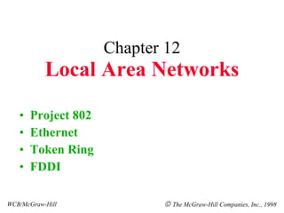 Chapter 12 Local Area Networks ,[object Object],[object Object],[object Object],[object Object],WCB/McGraw-Hill    The McGraw-Hill Companies, Inc., 1998 