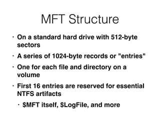 Mft Structure CNIT 152 12 Investigating Windows Systems (Part 1 of 3) | PDF