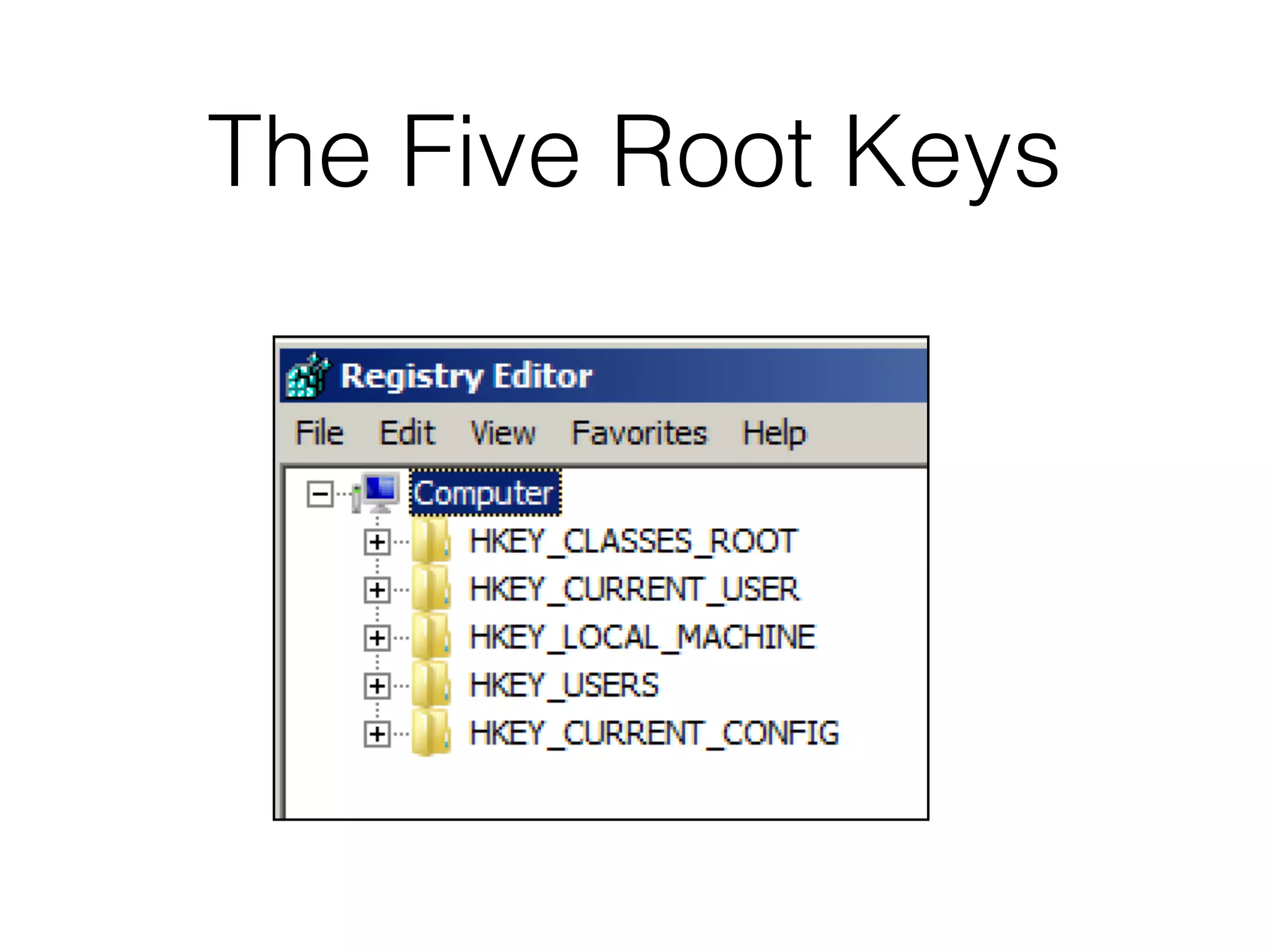 The Five Root Keys
 