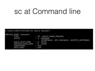 sc at Command line
 