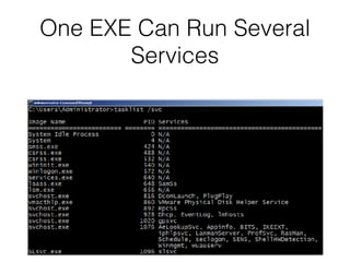 One EXE Can Run Several
Services
 