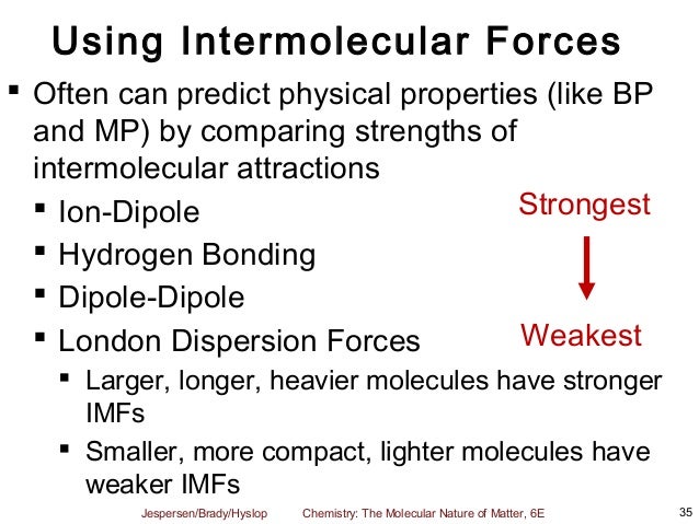 Physical Properties Of Molecules That Depend On Imf Physical Properties Of Molecules That Depend On Imf