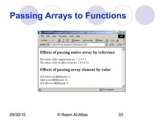 09/30/15 © Reem Al-Attas 33
Passing Arrays to Functions
 