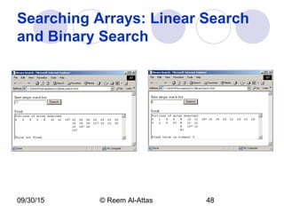 09/30/15 © Reem Al-Attas 48
Searching Arrays: Linear Search
and Binary Search
 
