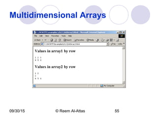 09/30/15 © Reem Al-Attas 55
Multidimensional Arrays
 