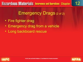 12

       Emergency Drags (2 of 2)
• Fire fighter drag
• Emergency drag from a vehicle
• Long backboard rescue
 