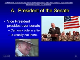 Ch 12 Sec 1 And 2 Congressional Leadership And Committees