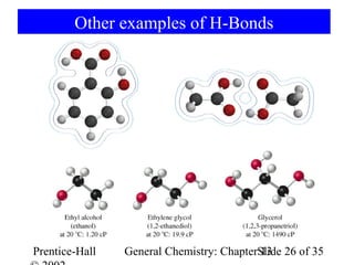 Other examples of H-Bonds




Prentice-Hall   General Chemistry: ChapterSlide 26 of 35
                                           13
 