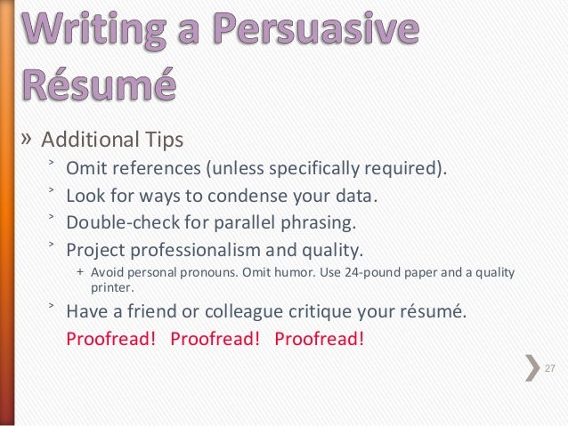 Persuasive Resume - Cover Letter - Job Letter Writing