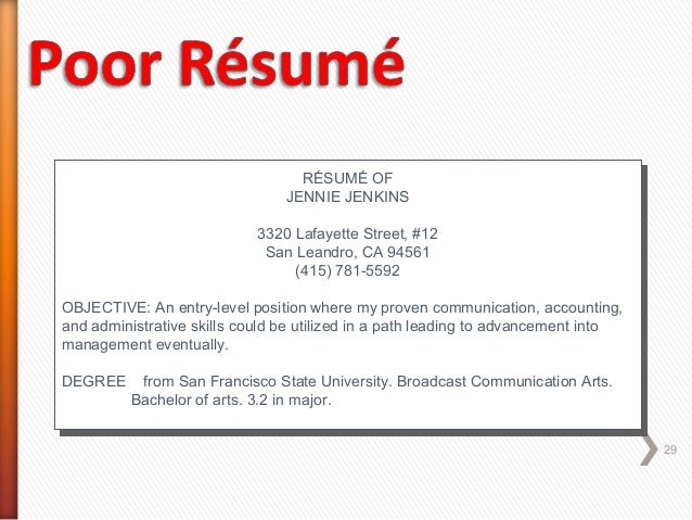 entry level position resumes