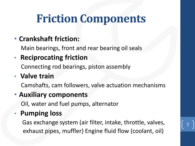 Friction and Lubrication in Internal Combustion Engines | PPT | Free ...