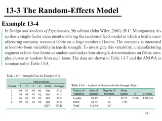 13-3 The Random-Effects Model
Example 13-4
38
 