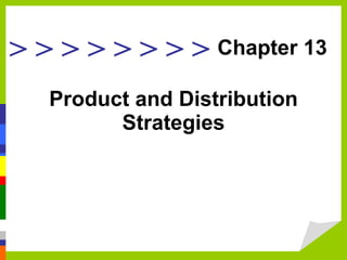 Product and Distribution Strategies Chapter 13 