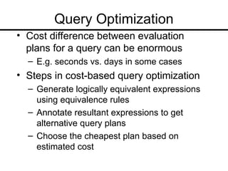 queryProcessing and optimization in database system | PPT