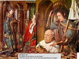 Van Eyck, Jan The Madonna with Canon van der Paele 1436 Oil on panel 122 x 157 cm Het Groeninge Museum, Brugge 