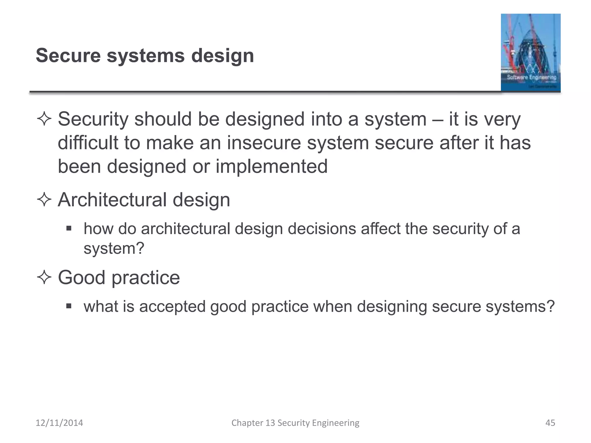Ch13 security engineering | PPTX