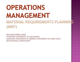 Operations And Materials Management