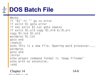Chapter 14 14-8
DOS Batch File
 