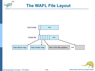14.46 Silberschatz, Galvin and Gagne ©2018
Operating System Concepts – 10th Edition
The WAFL File Layout
 