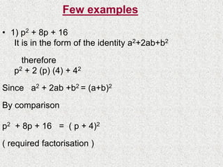 Factorisation Module Chapter 14 Factorisation for class 8 students | PPT