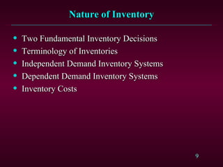 Dependant Inventory Ch14 Inventory Management | PPT