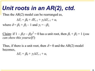 Units In Math Roots INTRODUCTION TO TIME SERIES REGRESSION AND FORCASTING | PPT