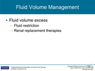 Fluid Volume Management Fluid volume excess Fluid restriction Renal replacement therapies 