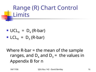 Statistics Control Formulas Statistical Process Control with formulas | PPT