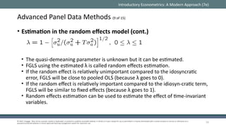 Advanced Panel Data Methods in Econometrics: Fixed and Random Effects ...