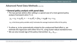 Advanced Panel Data Methods in Econometrics: Fixed and Random Effects ...